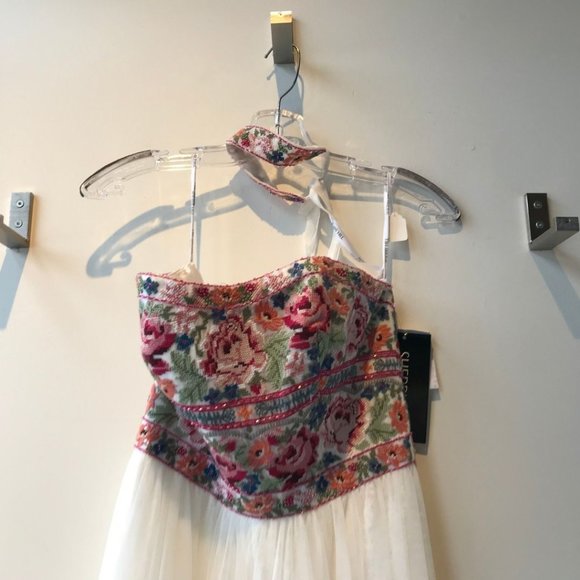 Sherri Hill Strapless Floral Top Gown - Picture 5 of 8